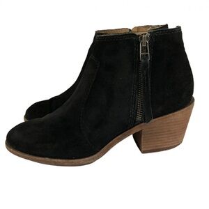 Madewell Black Sode Zip Boots in Black Suede
